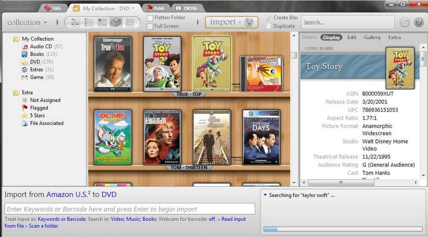 Catalogue your DVDs, games and book