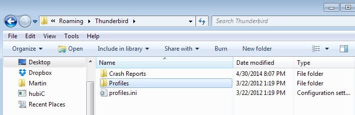 Move Thunderbird Email Profiles To Another Location