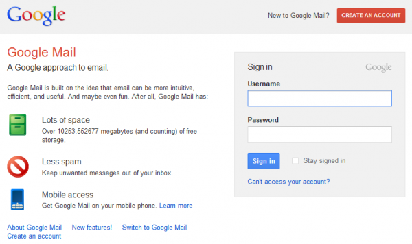 google mail login