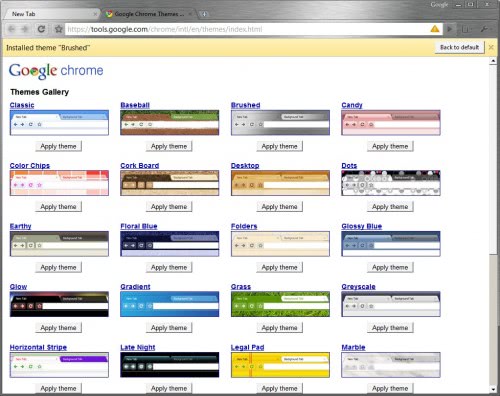google browser themes