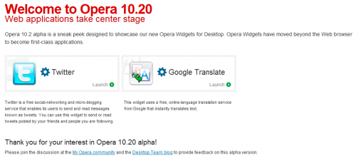 opera widgets for desktop