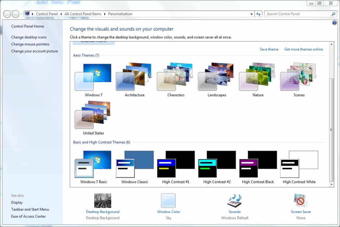 Windows 7 Themes