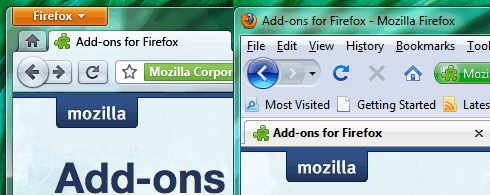 Firefox 3 and 4 comparison header