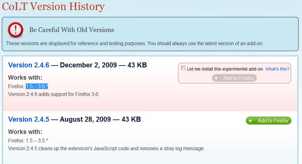 firefox old versions