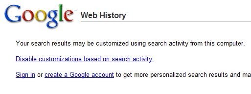 google web history
