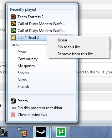 clear recent items windows 7 taskbar