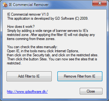 internet explorer commercial remover