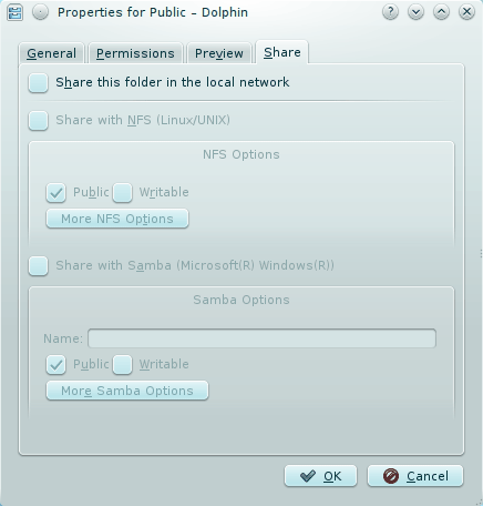 Easy folder sharing in KDE 4.4