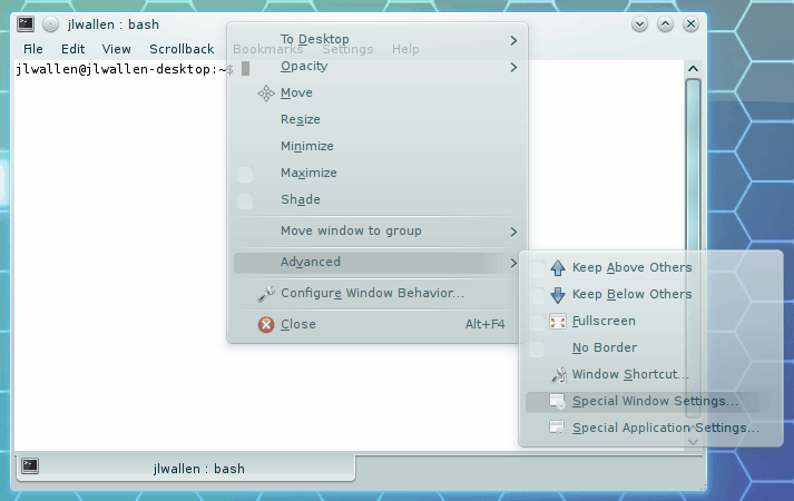 Window-specific options in KDE 4.4