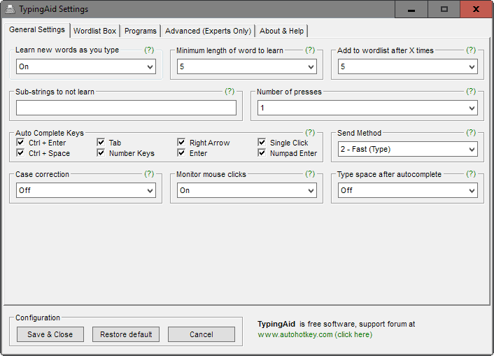 typing aid