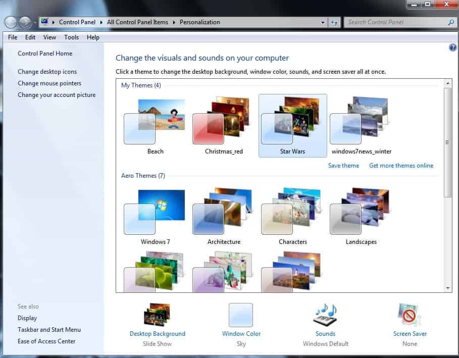 Windows 7 Personalization