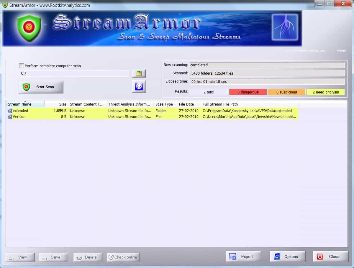 streamarmor alternate data streams