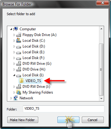 burn video ts folder