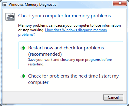 windows memory diagnostics