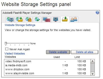 website storage adobe