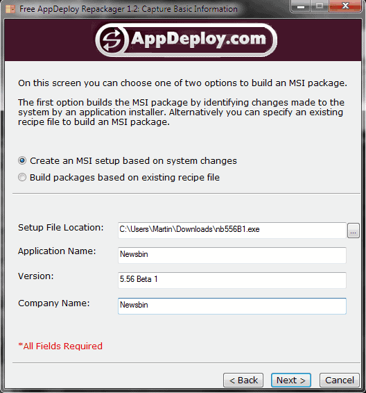 appdeploy repackager