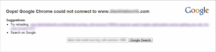oops google chrome could not connect to