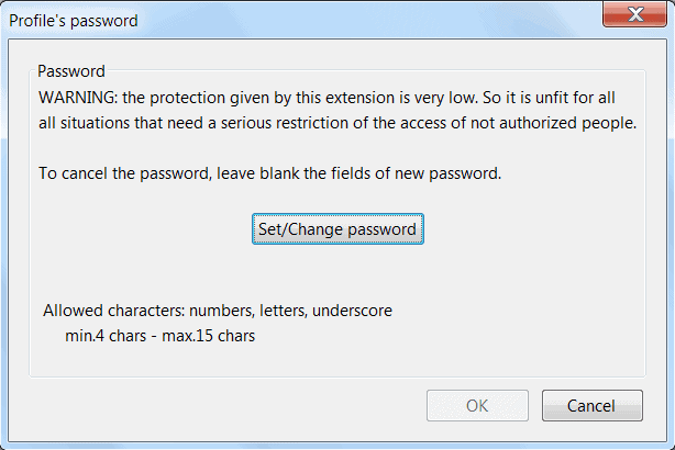 profile password