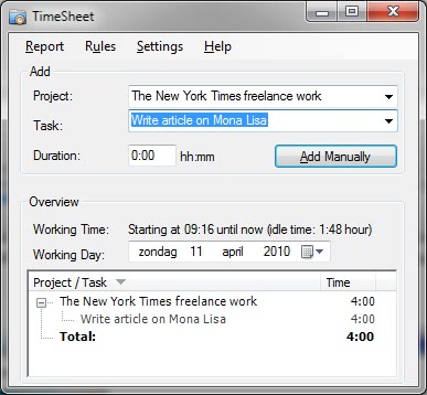 Time tracking software