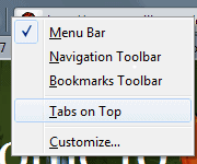 tabs on top