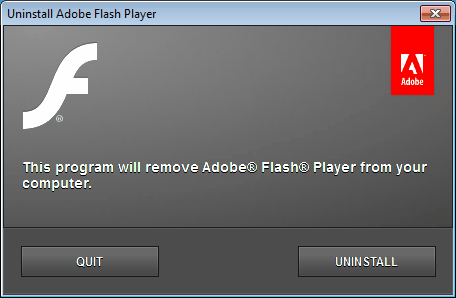 uninstall flash player