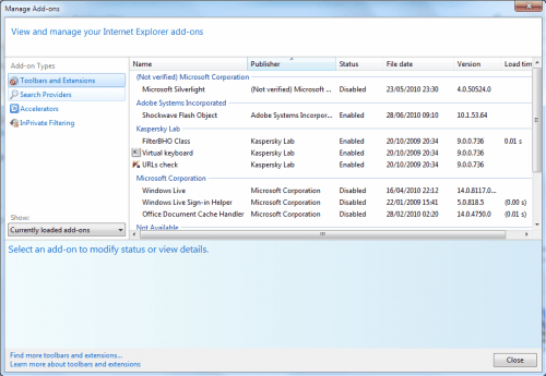 disable Courier in Windows hotmail