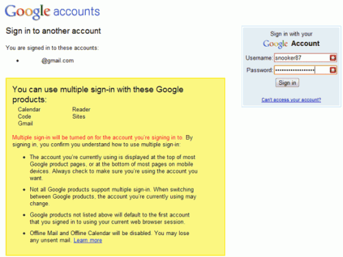 gmail multiple sign-in