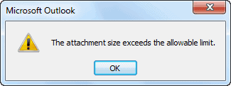 attachment limit in outlook 2010