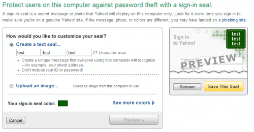 yahoo login protection