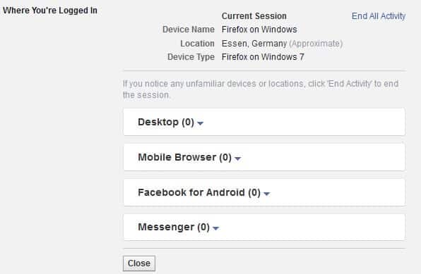 How to log out of Facebook remotely