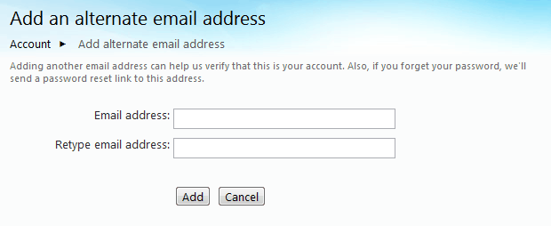 дополнительный адрес электронной почты hotmail
