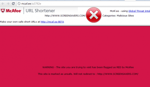 mcafee blocked site