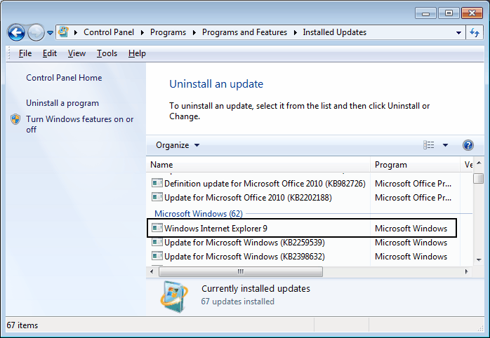 comment supprimer Internet explorer 9 et réinstaller ie8