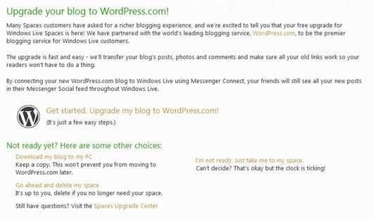 upgrade blog wordpress