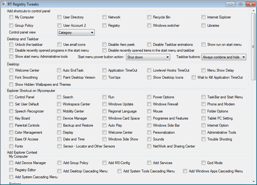 windows 7 tweaker