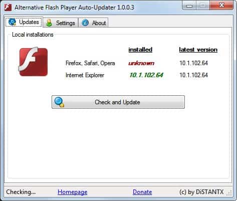 alternative flash player auto updater