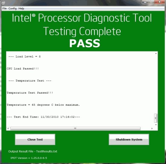 intel processor test
