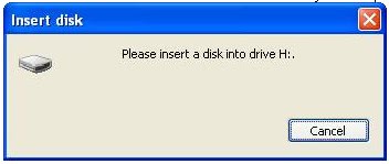 please insert a disk into drive