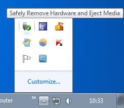 safely remove hardware and eject media