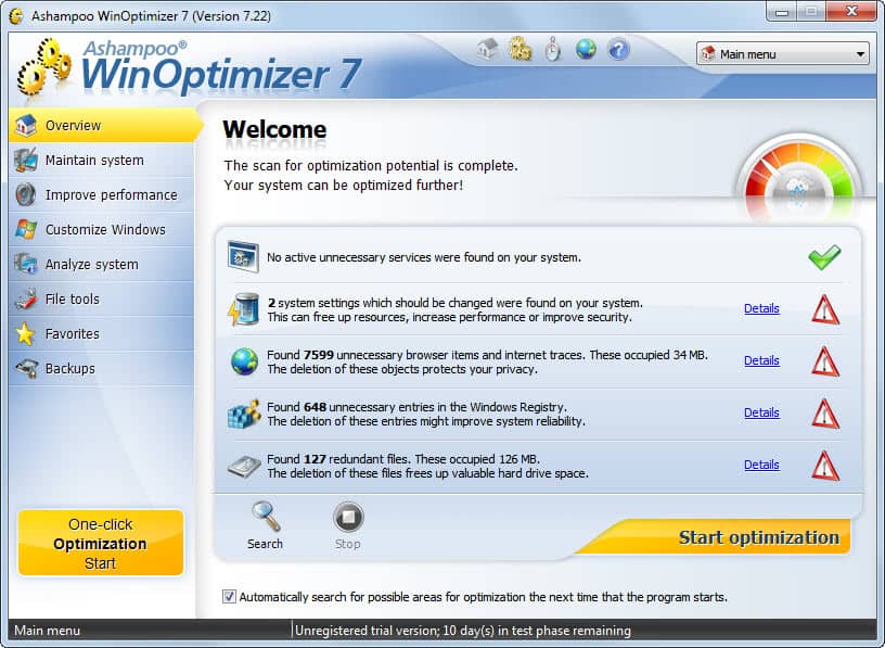 Ashampoo WinOptimizer 7