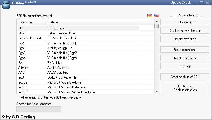 FileTypesMan - Alternative to 'File Types' manager of Windows