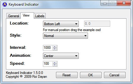 keyboard indicator options