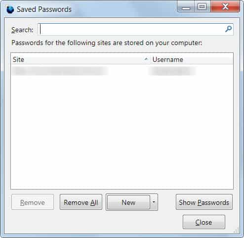 saved password editor
