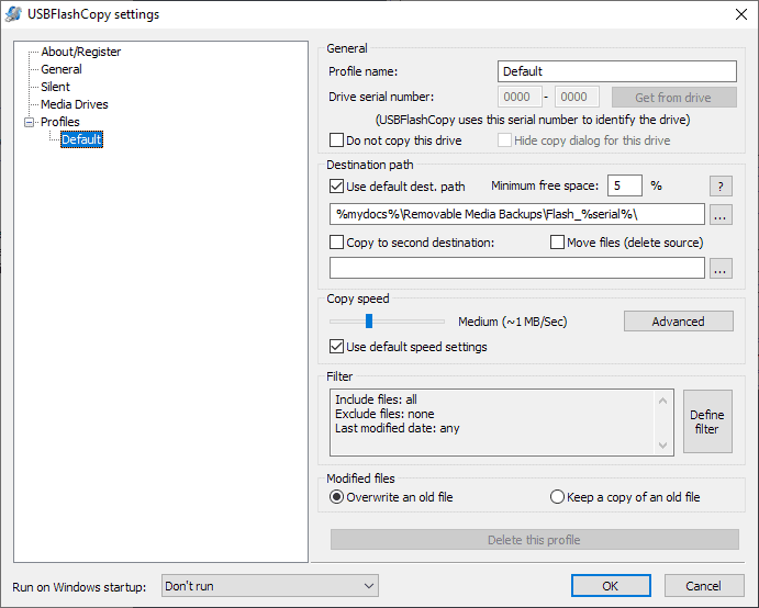 usb flash copy profile