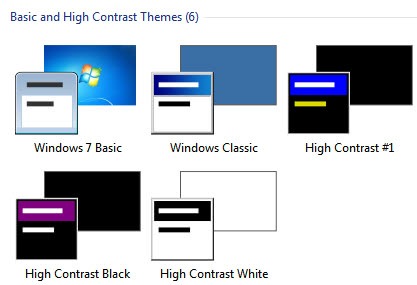 high contrast themes