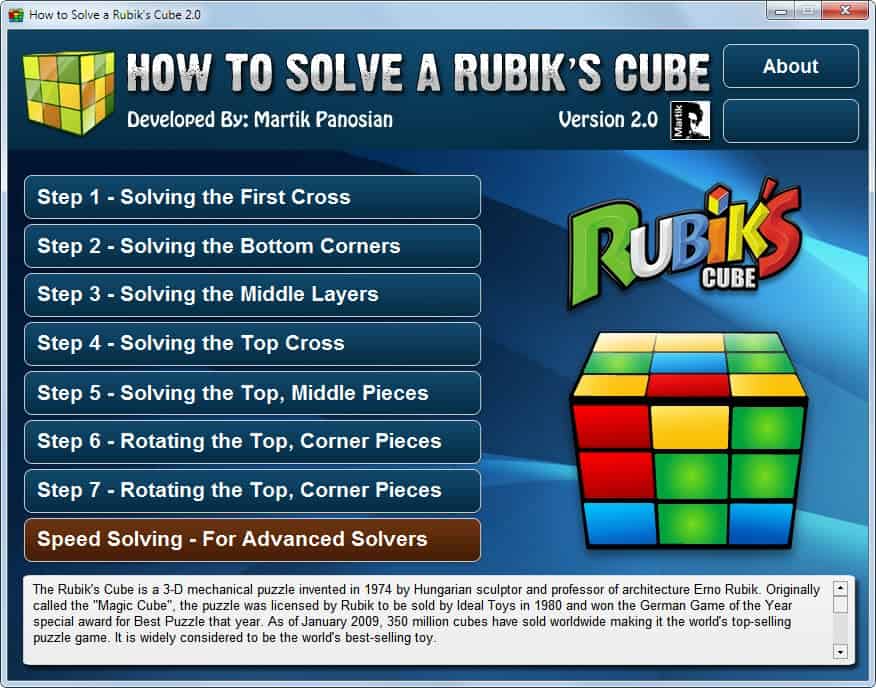 Rubix Cube Solve Steps