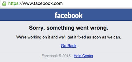 Facebook.com Sorry, something went wrong. We're working on getting