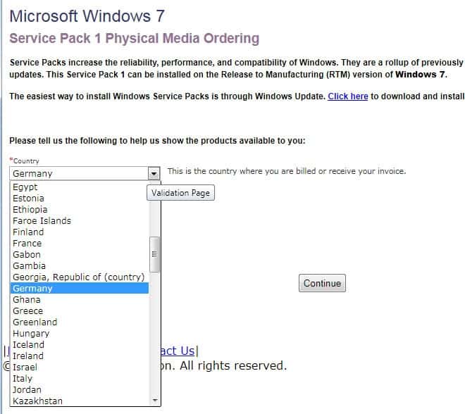 windows 7 sp1 physical media ordering