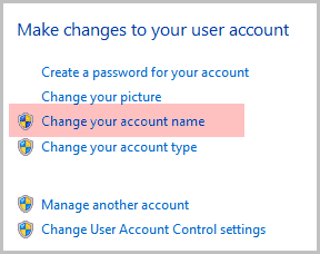 change account name