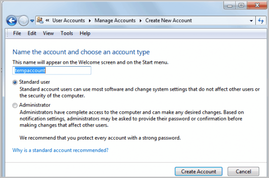 cannot delete admin account windows 7